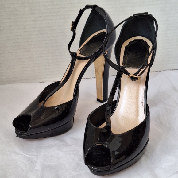 Christian Dior Mary Jane Peeptoe Patent Leather Shoes 37.5 - Picture 1 of 12